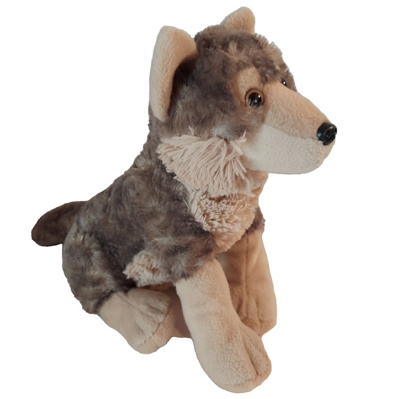 Wild Republic Timber Wolf Plush Stuffed Animal Brown Grey Plushie Toy 12” - Picture 2 of 11